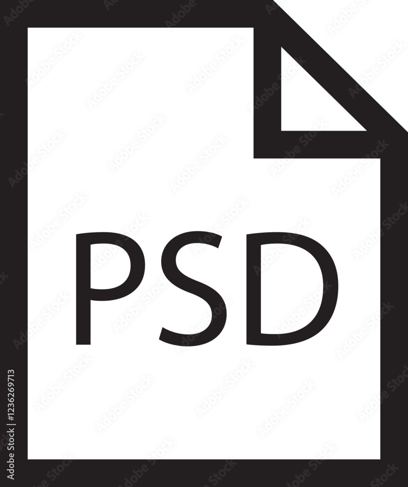 Poster file icon. format of document on computer outline symbol. psd file sign. audio extension graphic mul