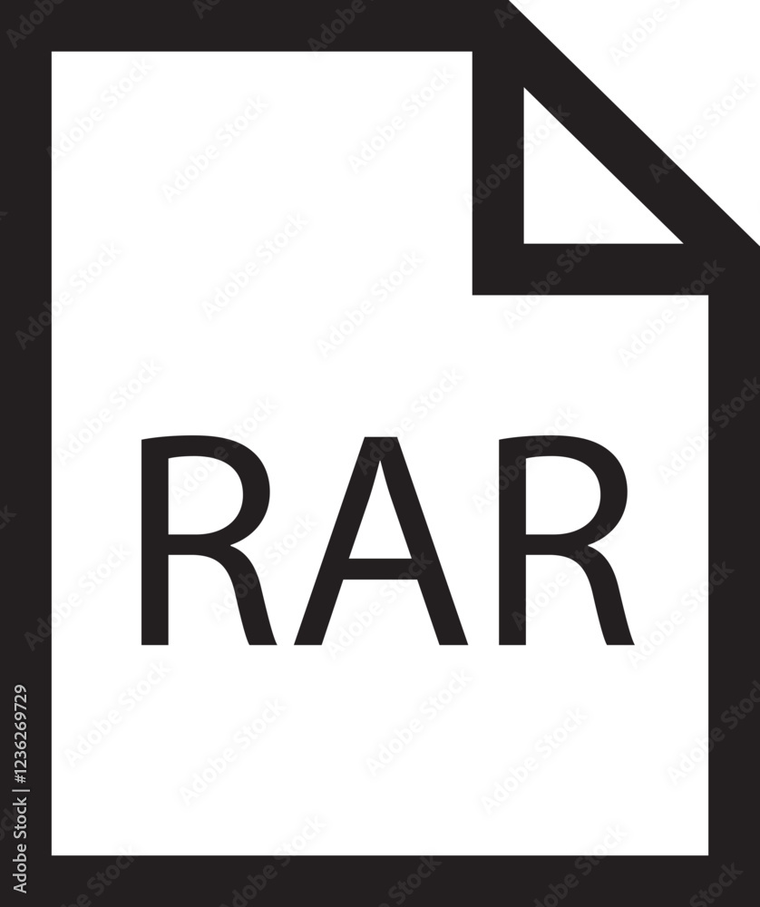 Poster file icon. format of document on computer outline symbol. rar file sign. audio extension graphic mul