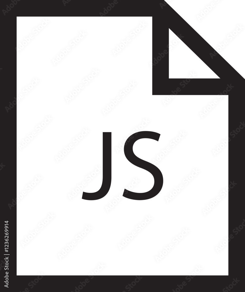 Poster file icon. format of document on computer outline symbol. js file sign. audio extension graphic mult