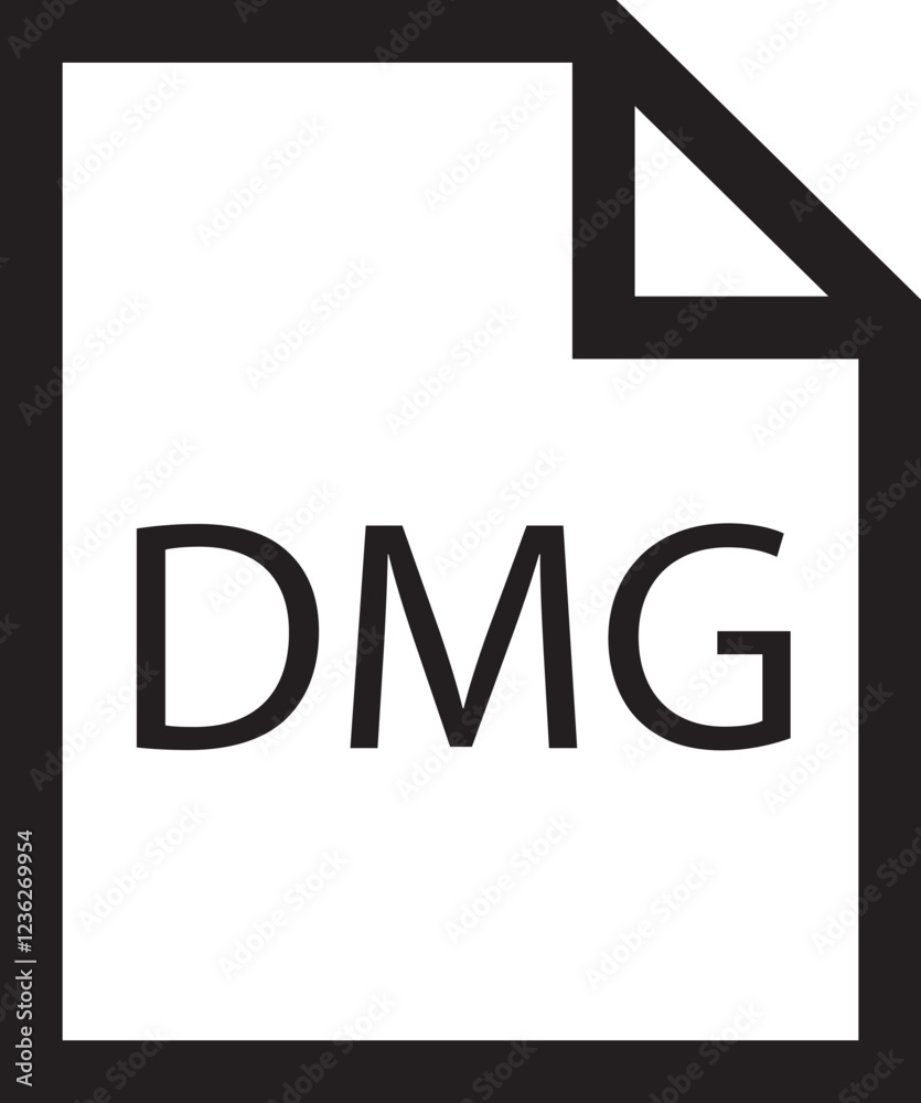 Poster file icon. format of document on computer outline symbol. dmg file sign. audio extension graphic mul
