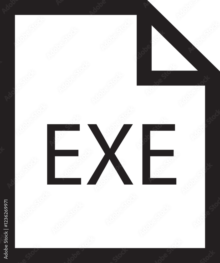Poster file icon. format of document on computer outline symbol. exe file sign. audio extension graphic mul