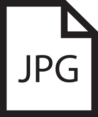 Obraz premium File icon. Format of document on computer outline symbol. JPG file sign. Audio extension graphic multimedia application software folder. Presentation audio design isolated on transparent background.