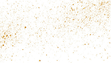 Gold Isolated Falling Foil Confetti with Glitter Dust. Golden Festive Background. gold glitter dust falling on transparent background,