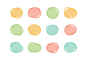 シンプルな落書き線の背景フレームセット