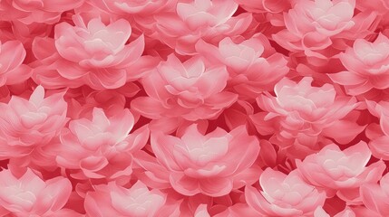 Fototapeta premium Pink Floral Pattern with Uniform Rows of Beautiful Lotus Flowers