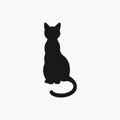 Simple Silhouette of a Sitting Cat