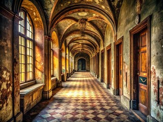 Obraz premium Mysterious Old Corridor with High Depth of Field