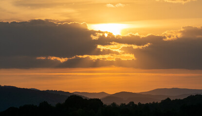 sunset over the mountains