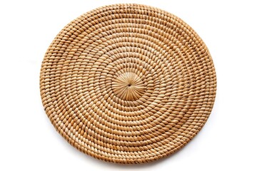 Natural Woven Placemat on a White Background