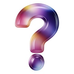Glossy Multicolored Question Mark Illustration.