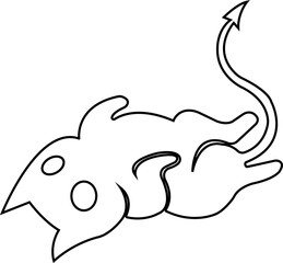 Funny cat icon.Collection of silhouette of funny cats in different poses. Vector illustration isolated on white background. Drawing with children.Halloween damn kittens.Cat is misbehaving and playing.