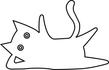 Funny cat icon.Collection of silhouette of funny cats in different poses. Vector illustration isolated on white background. Drawing with children.Halloween damn kittens.Cat is misbehaving and playing.