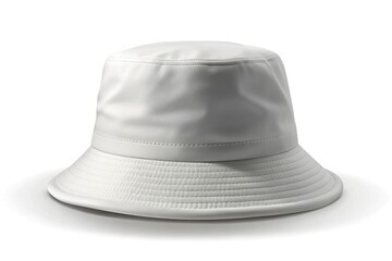 Pristine White Bucket Hat on Seamless Background