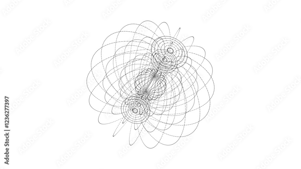 Poster vector sci-fi white sphere with particles and lines. concept network connection. frame sphere. abstr