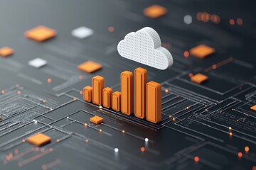 Futuristic cloud computing environment with advanced digital intelligence and innovative data processing capabilities  Showcasing the future of interconnected systems automated platforms