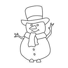 Doodle Winter Clipart: Cartoon Winter Clipart: Outline Kawaii Winter Vector Graphics