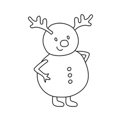Doodle Winter Clipart: Cartoon Winter Clipart: Outline Kawaii Winter Vector Graphics