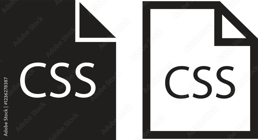 Poster file icons set. format of document on computer flat and line symbols. css file signs. audio extensio