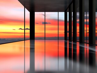 Fototapeta premium Modern skyscraper window, business district reflection, 3D illustration