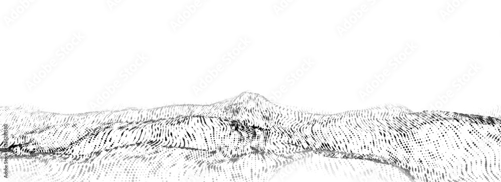 Poster digital technology white wave. light cyberspace with motion dots. futuristic digital background arti