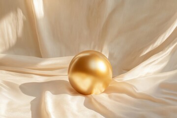Obraz premium Golden sphere isolated on pristine white background for luxury decor and creative design projects