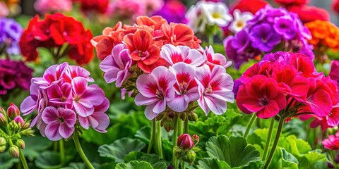 Fototapeta premium Stunning Variety of Geraniums Displayed on Transparent Background