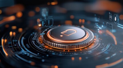 Vibrant futuristic showcasing various digital privacy and security elements such as encryption network connectivity and data visualization