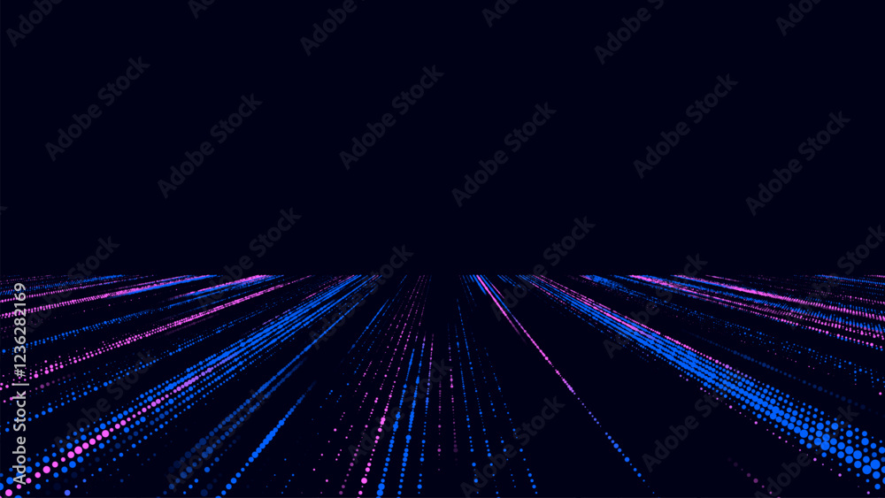 Poster Vector colors glitch texture background. Abstract halftone with noise effect and dots. Screen texture with matrix or binary code.