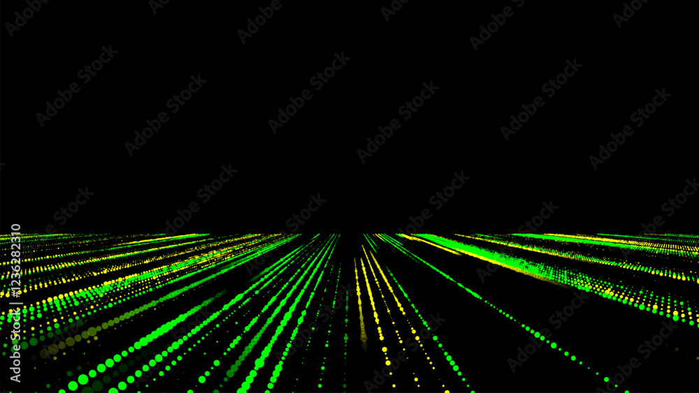 Poster Vector colors glitch texture background. Abstract halftone with noise effect and dots. Screen texture with matrix or binary code.