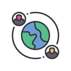 global network filled color icon. vector icon for your website, mobile, presentation, and logo design.