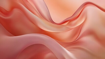 Fototapeta premium Abstract peach fabric flowing softly in waves