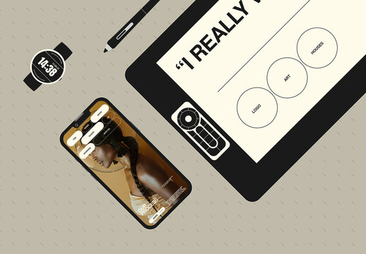 Flat View Device Vector Mockups