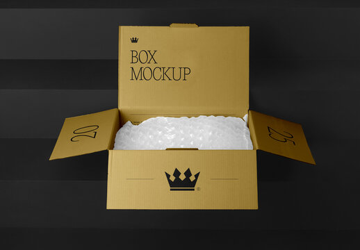 Front View Open Box Mockup