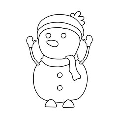 Doodle Winter Clipart: Kawaii Winter Clipart: Outline Cartoon Winter Graphics