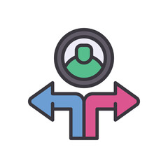 decision making filled color icon. vector icon for your website, mobile, presentation, and logo design.
