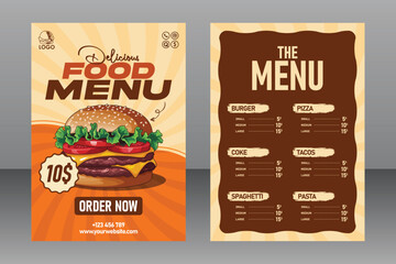A4 Size Burger Food Menu Poster or Flyer For Restaurant and Marketing Purposes, Food Flyer, Food Poster, Food Banner, Restaurant Poster, Restaurant Banner, Restaurant Flyer
