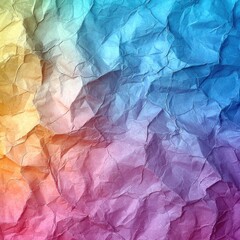 Fototapeta premium Rainbow crumpled paper background texture full frame for graphic design projects