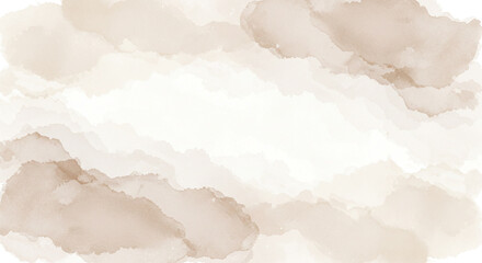 Fototapeta premium Brown milk chocolate coffee beige nude white watercolor water. Abstract art background. Light pale pastel soft shade. Brush stroke daub blot splash grunge. Mocha mousse color 2025. Blank. Design
