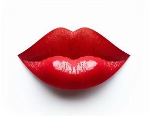 red lips isolated on white background