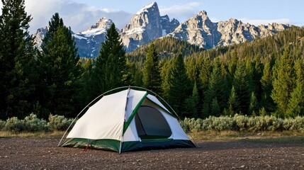 White Tent in a Mountain Landscape