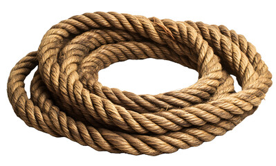 Obraz premium PNG Coiled natural brown hemp rope