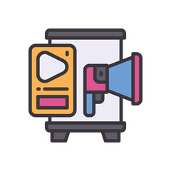 banner filled color icon. vector icon for your website, mobile, presentation, and logo design.