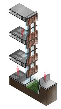 Detalle constructivo de ladrillo. Arquitectura animada 
