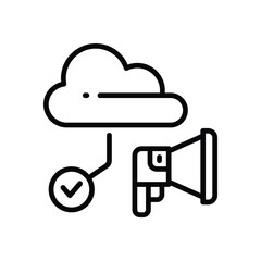 cloud promotion line icon. vector icon for your website, mobile, presentation, and logo design.