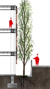 Detalle constructivo de ladrillo. Arquitectura animada 