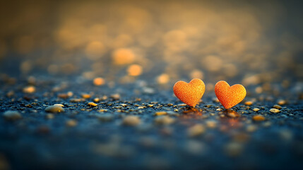 Fototapeta premium Attributes of lovers. Hearts, flowers, candles.
