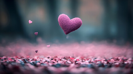 Obraz premium Attributes of lovers. Hearts, flowers, candles.