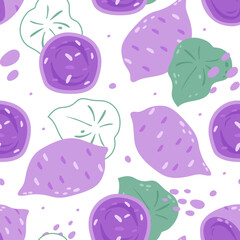 Seamless pattern taro on color background. Vector illustration.