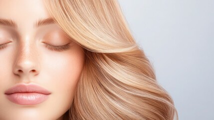 Naklejka premium A woman with long blonde hair and a pale complexion
