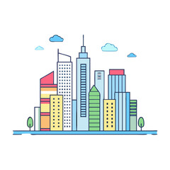 city skyline icon, city skyline vector illustration-simple illustration of city skyline, perfect for city skyline logos and icons